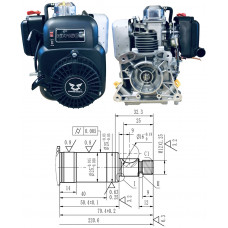 DÖNGÖLŐ MOTOR ZONGSHEN NH150H 149CM³ 4,0 VÍZSZINTES TENGELY