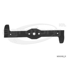 Fűnyíró kés Husqvarna CTH220, CTH180,  542mm, 6 ágú csillag, 3 furatos, balra forgó felső utángyárto utángyártott
