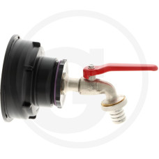 GRANIT Rövid IBC-adapter S100x8 3/4” sárgaréz golyóscsappal és 19 mm Ø tömlőcsonkkal