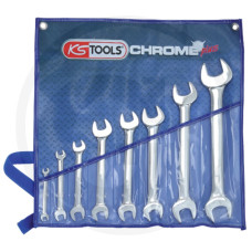 KS Tools CHROMEplus 8 részes dupla villás kulcské 8 részes, feltekerhető táskában
